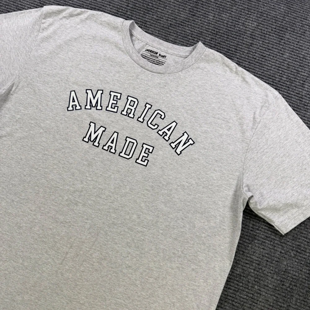 American Giant Mens XXL American Made Graphic T-Shirt Gray Flag Collection USA - Picture 1 of 9